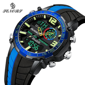 Senors Digital Watch Men Sports Watches Fashion Dual display Men's Waterproof LED Digital Watch Man Military Clock Relogio